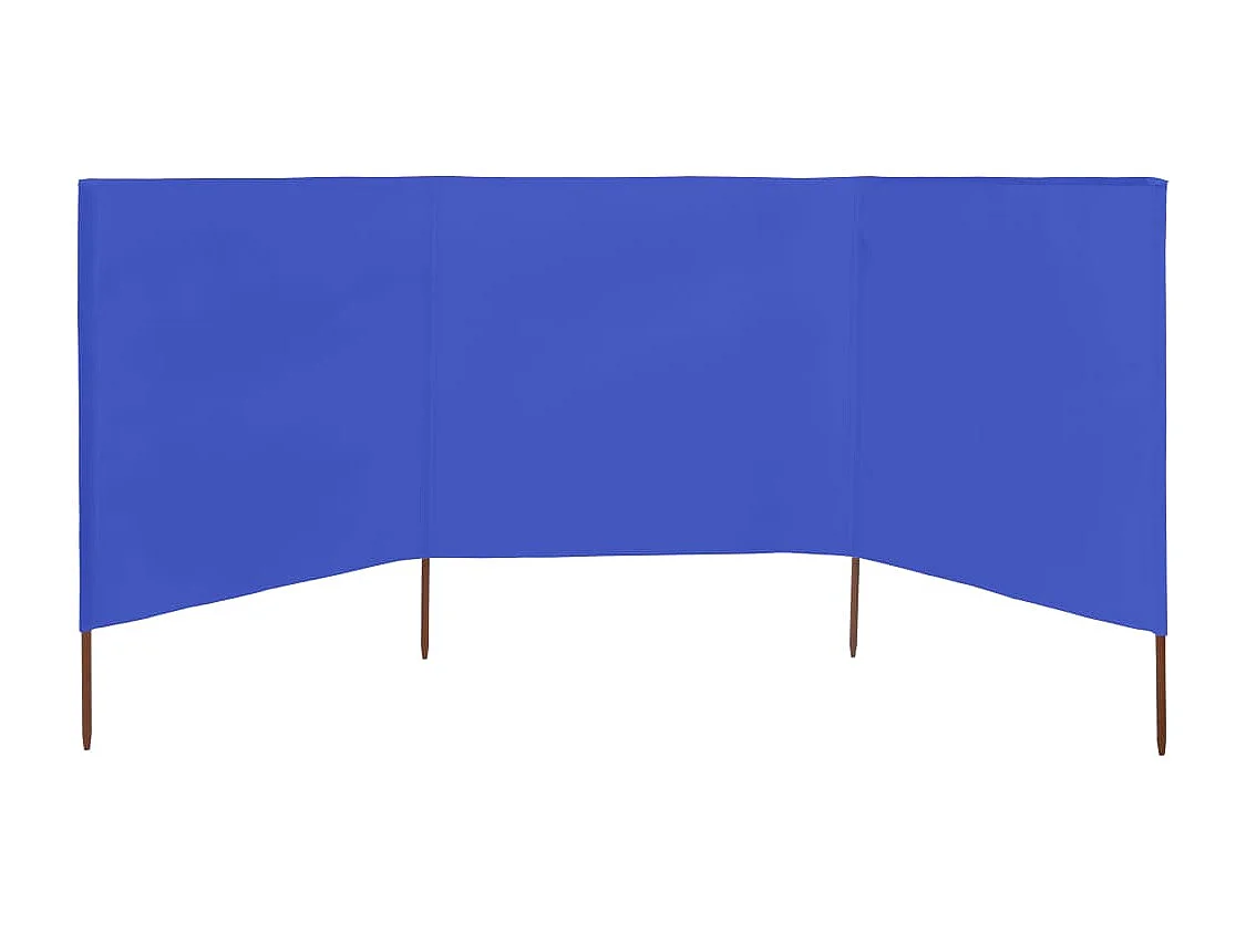 Paravent 3 panneaux Tissu 400 x 120 cm Bleu azuré