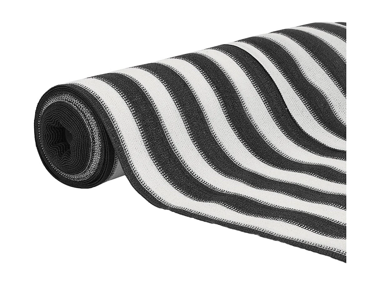 Filet brise-vue anthracite et blanc 1,8x25 m PEHD 150 g/m²