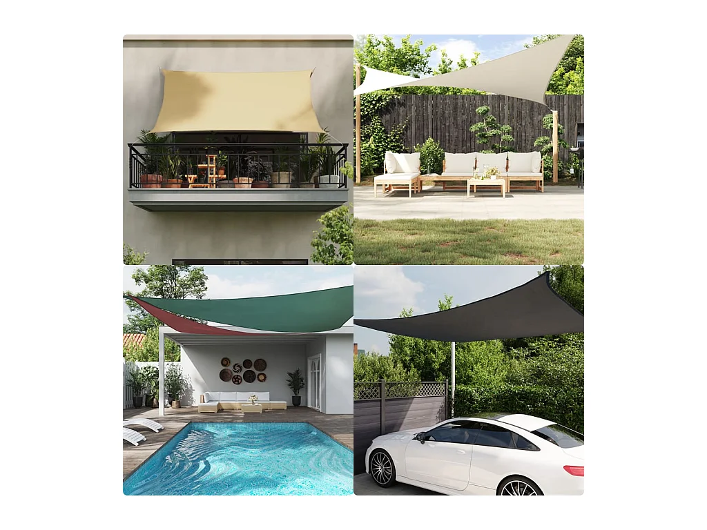 Vela ombreggiante grigio chiaro 5x5 m 100% poliestere oxford