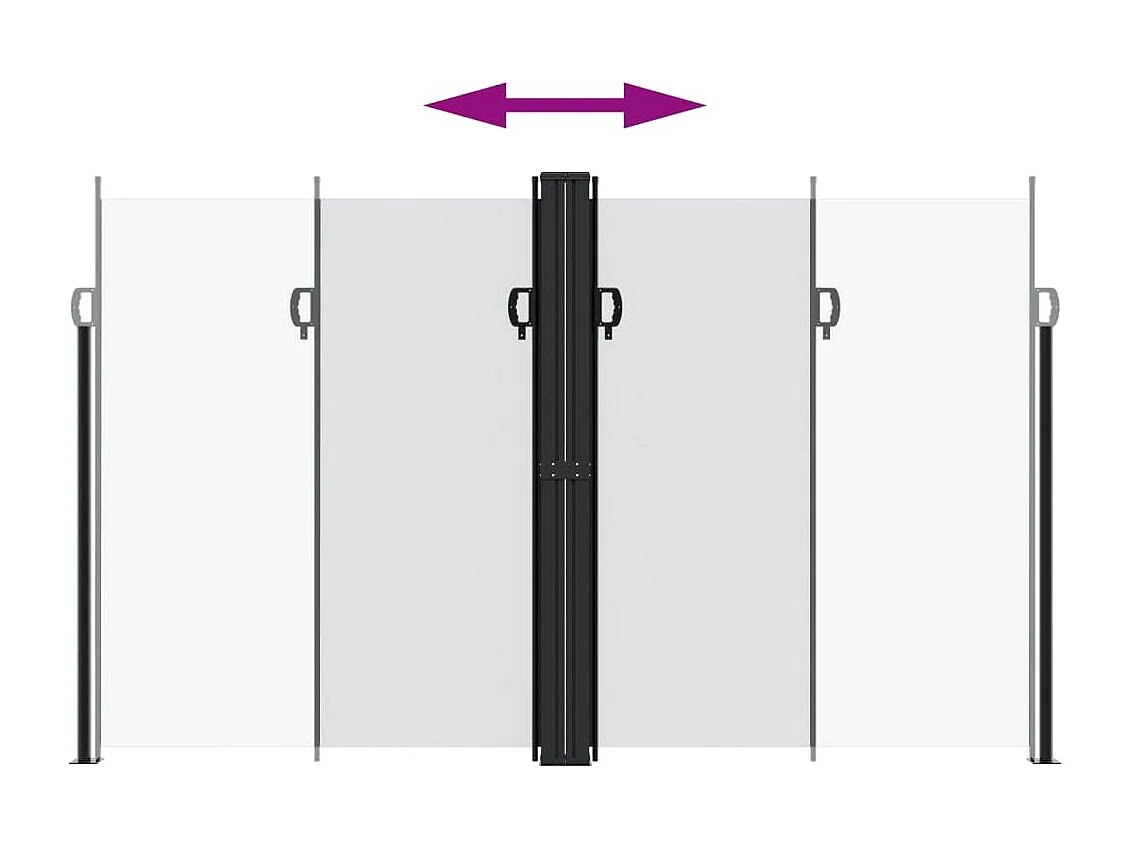 Toldo lateral retráctil blanco 200x600 cm