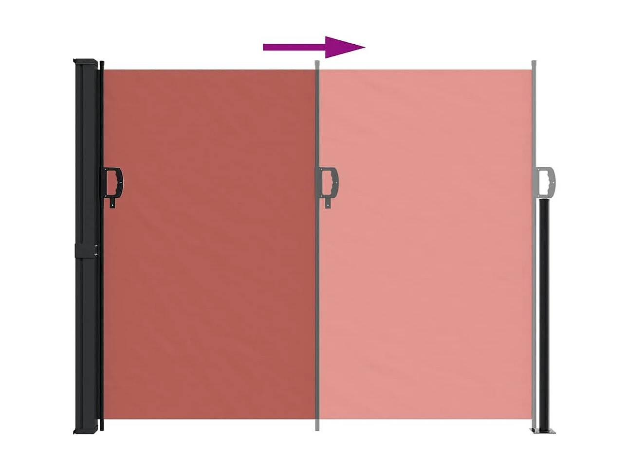 Toldo lateral retrátil em terracota 170x300 cm