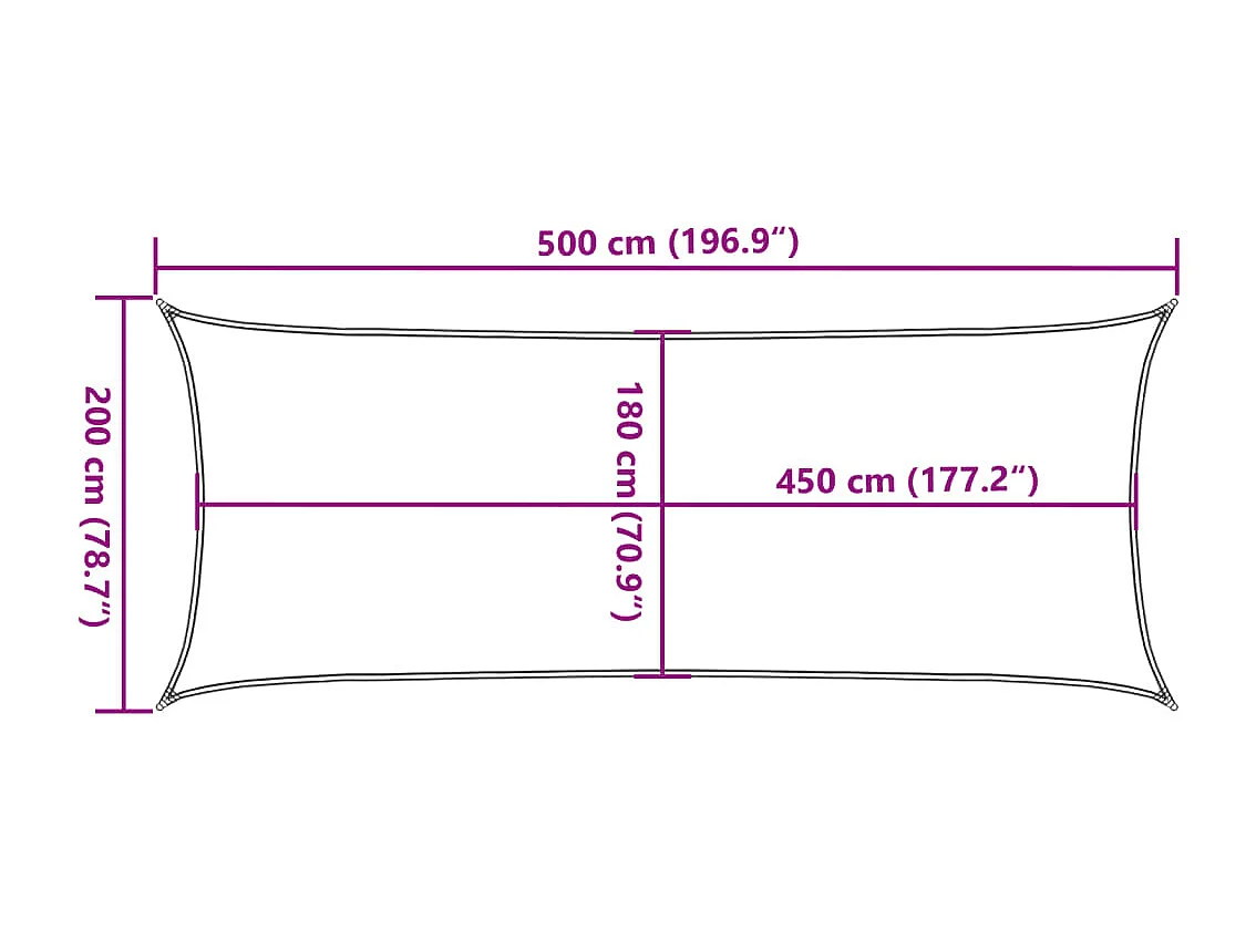 Sonnensegel 160 g/m² Gelb 2x5 m HDPE