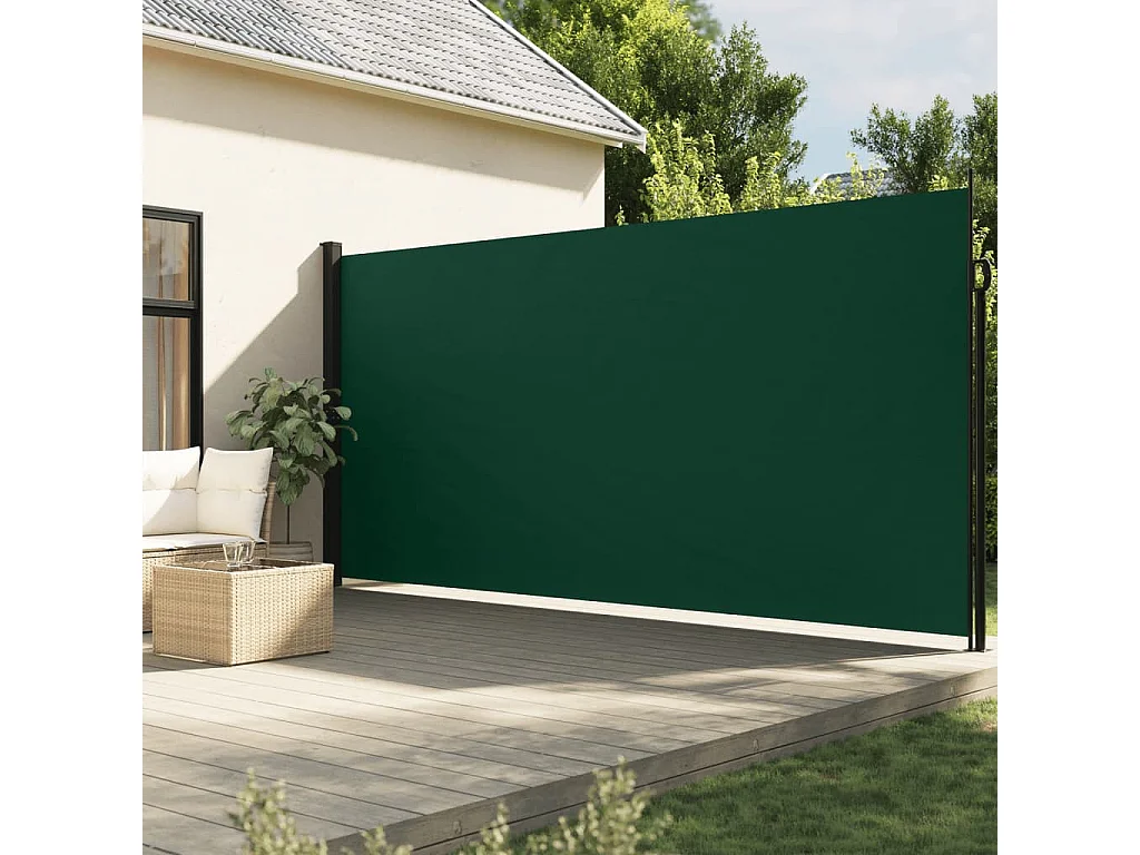 Auvent latéral rétractable vert foncé 200x600 cm