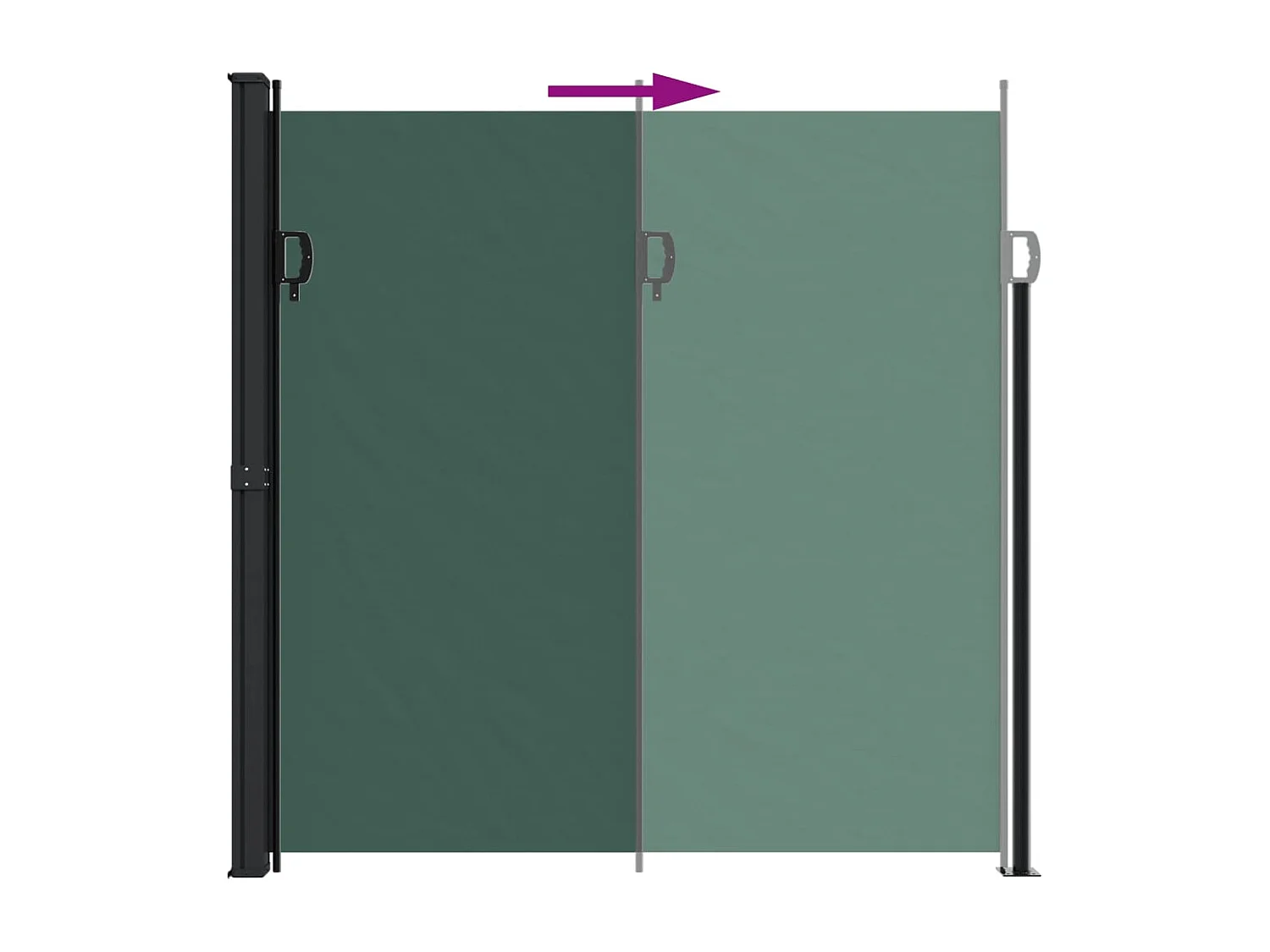 Auvent latéral rétractable vert foncé 200x600 cm