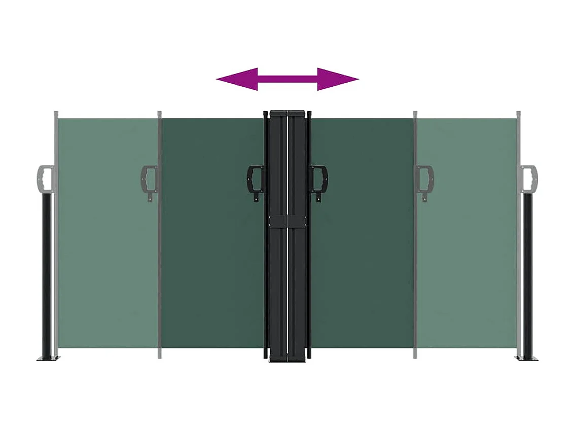Auvent latéral rétractable vert foncé 120x1000 cm