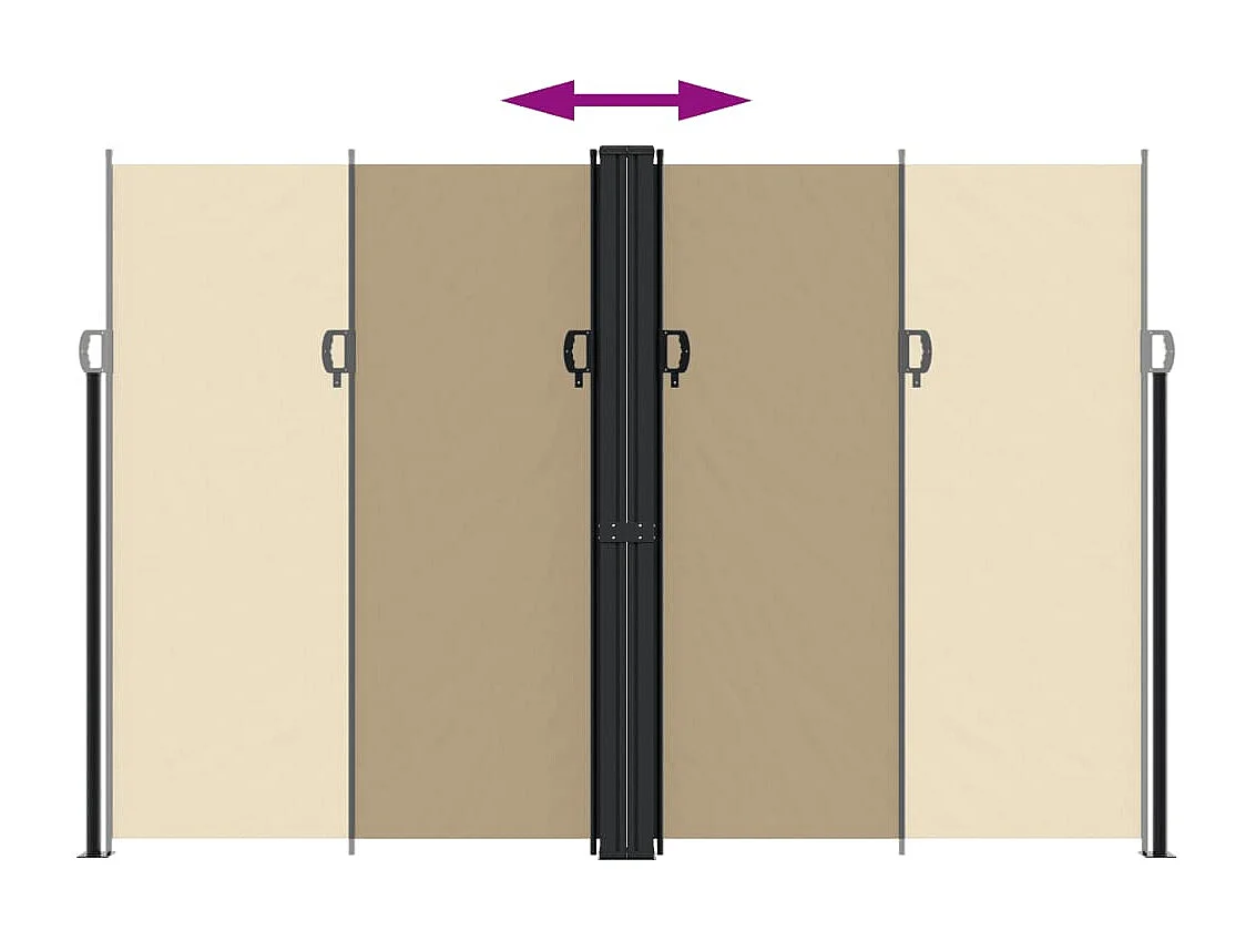 Auvent latéral rétractable beige 220x1000 cm