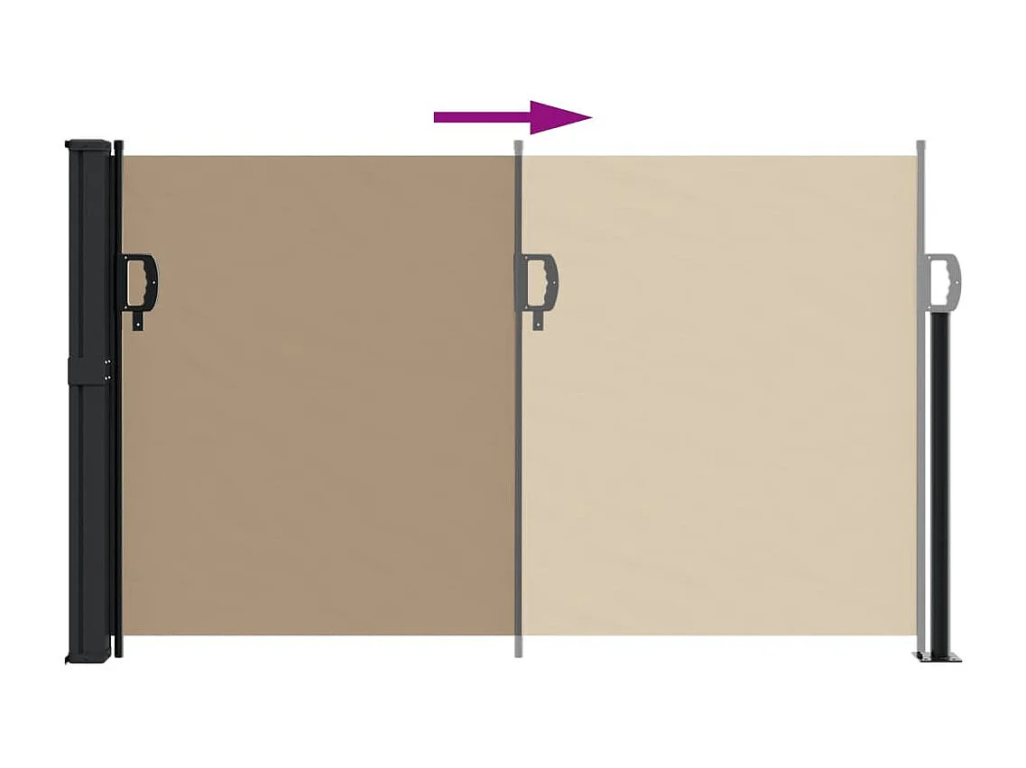 Auvent latéral rétractable taupe 120x600 cm