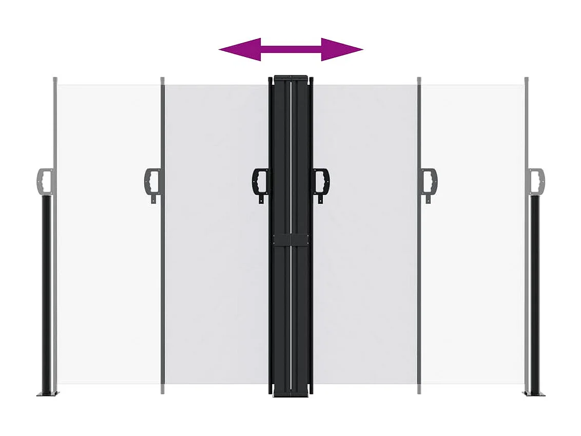 Tenda laterale retrattile bianca 160x1200 cm