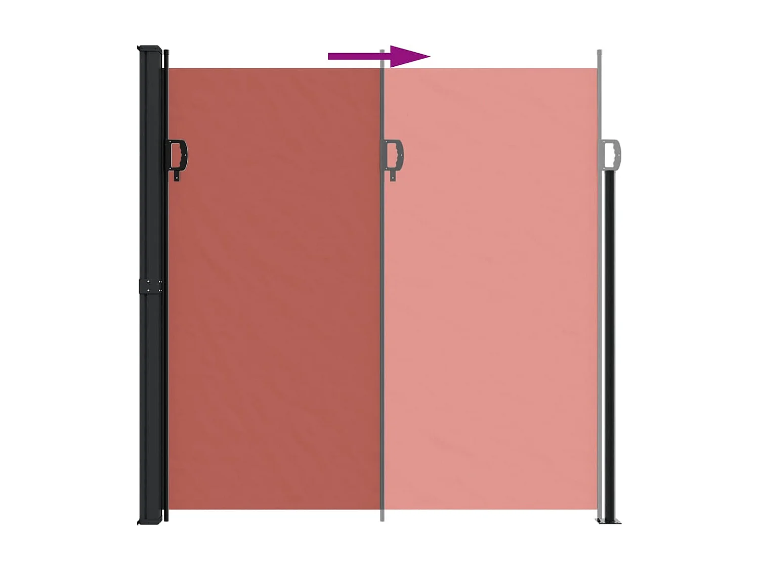 Toldo lateral retrátil em terracota 200x500 cm