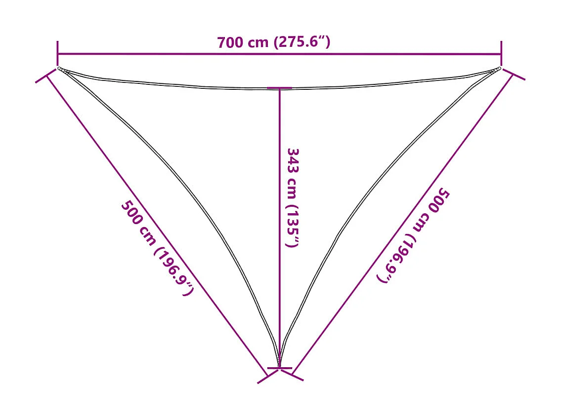 Vela bege 7x5x5 m 100% poliéster oxford