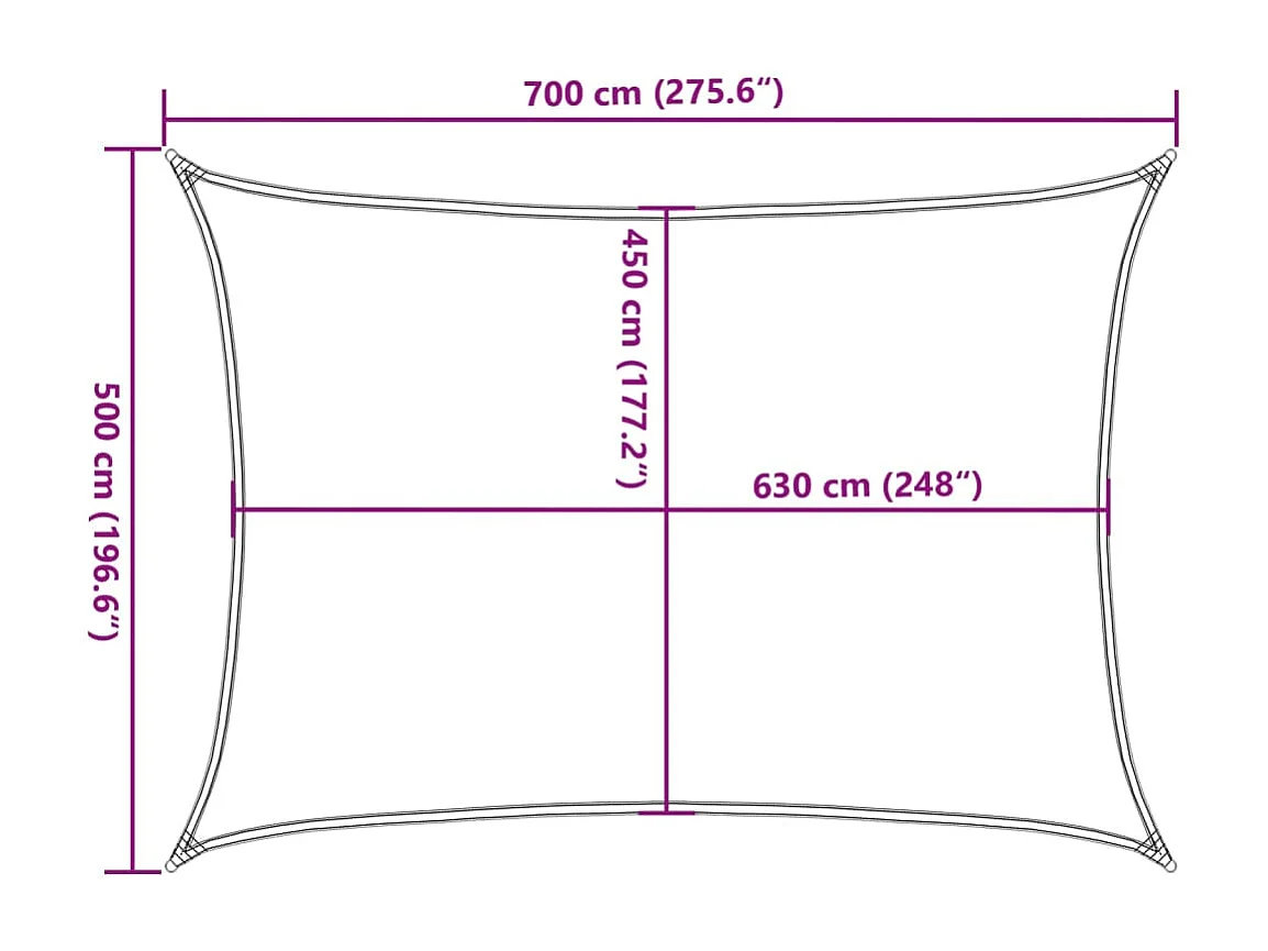 Voile d'ombrage 160 g/m² Marron 5x7 m PEHD