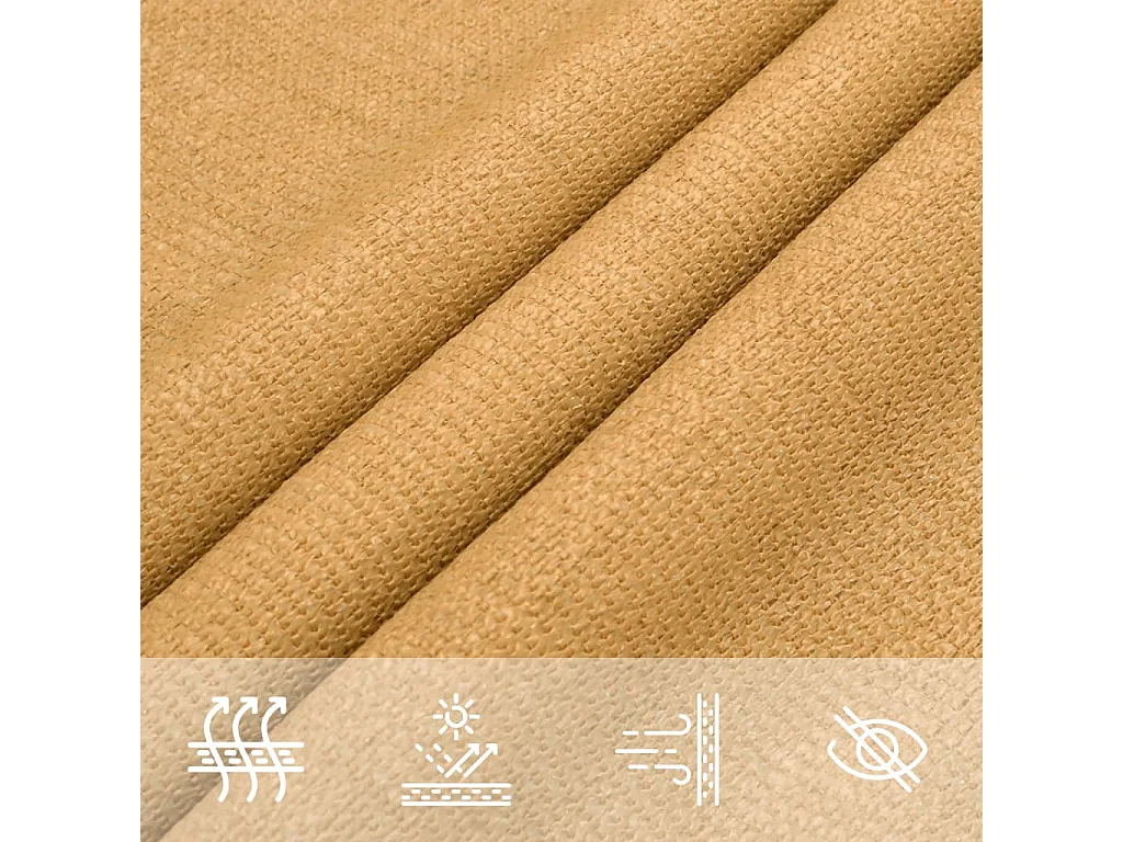 Voile d'ombrage 160 g/m² carré sable 4x4 m PEHD