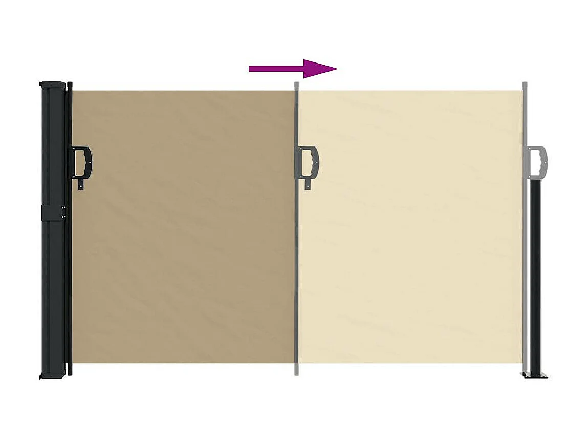 Auvent latéral rétractable beige 117x300 cm