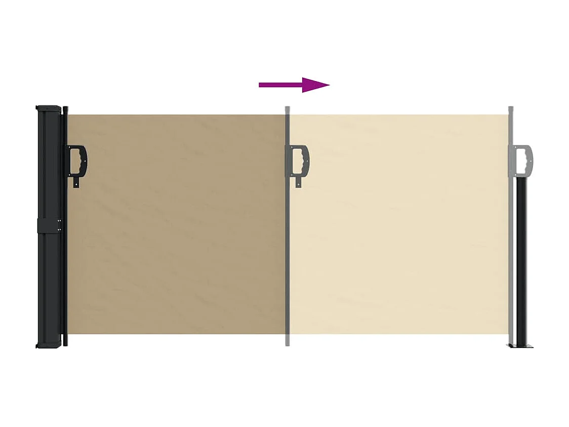 Beige einziehbare Seitenmarkise 100x300 cm