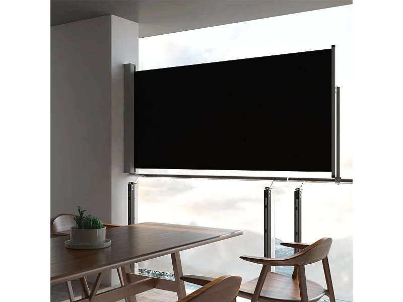 Tenda da sole laterale retrattile da patio 120 x 300 cm Nera
