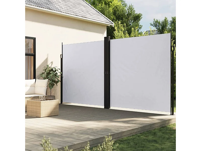Auvent latéral rétractable blanc 200x1200 cm