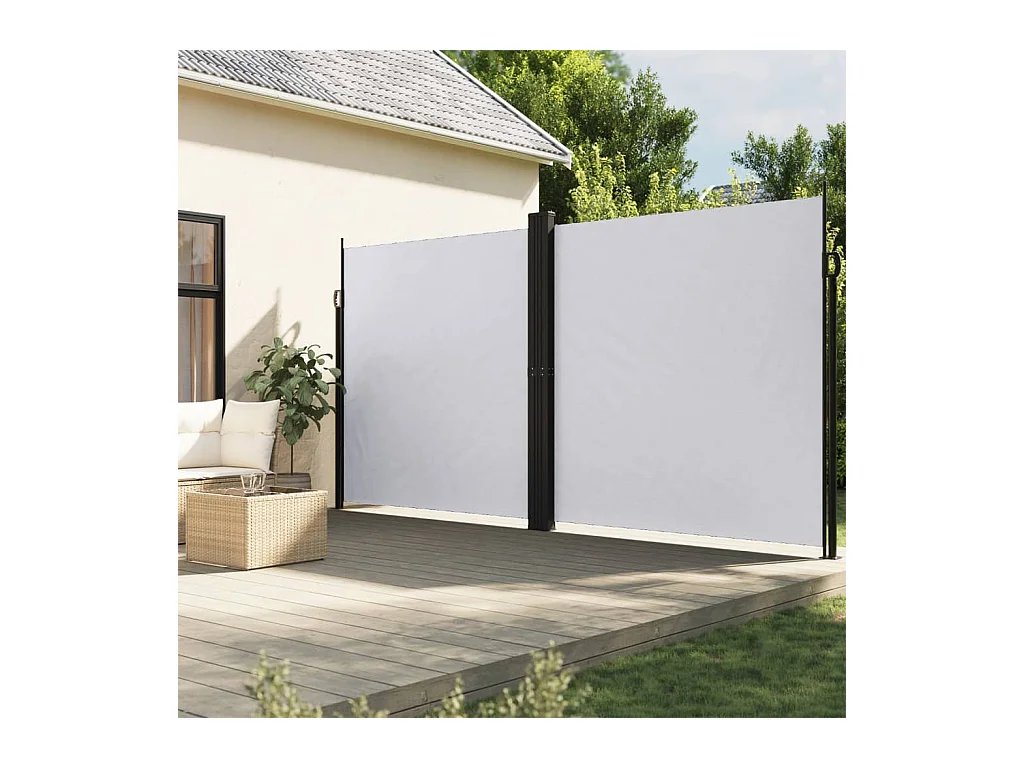 Auvent latéral rétractable blanc 200x1200 cm