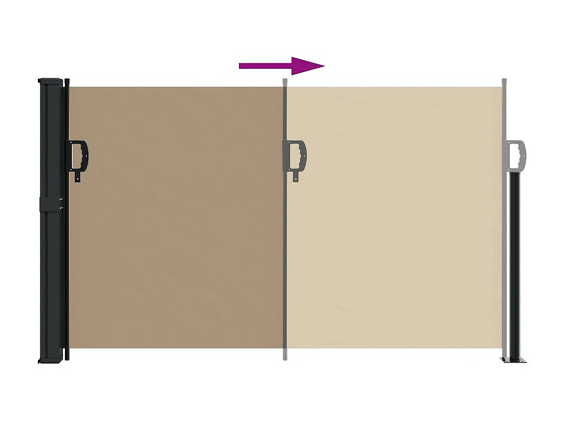 Auvent latéral rétractable taupe 117x300 cm
