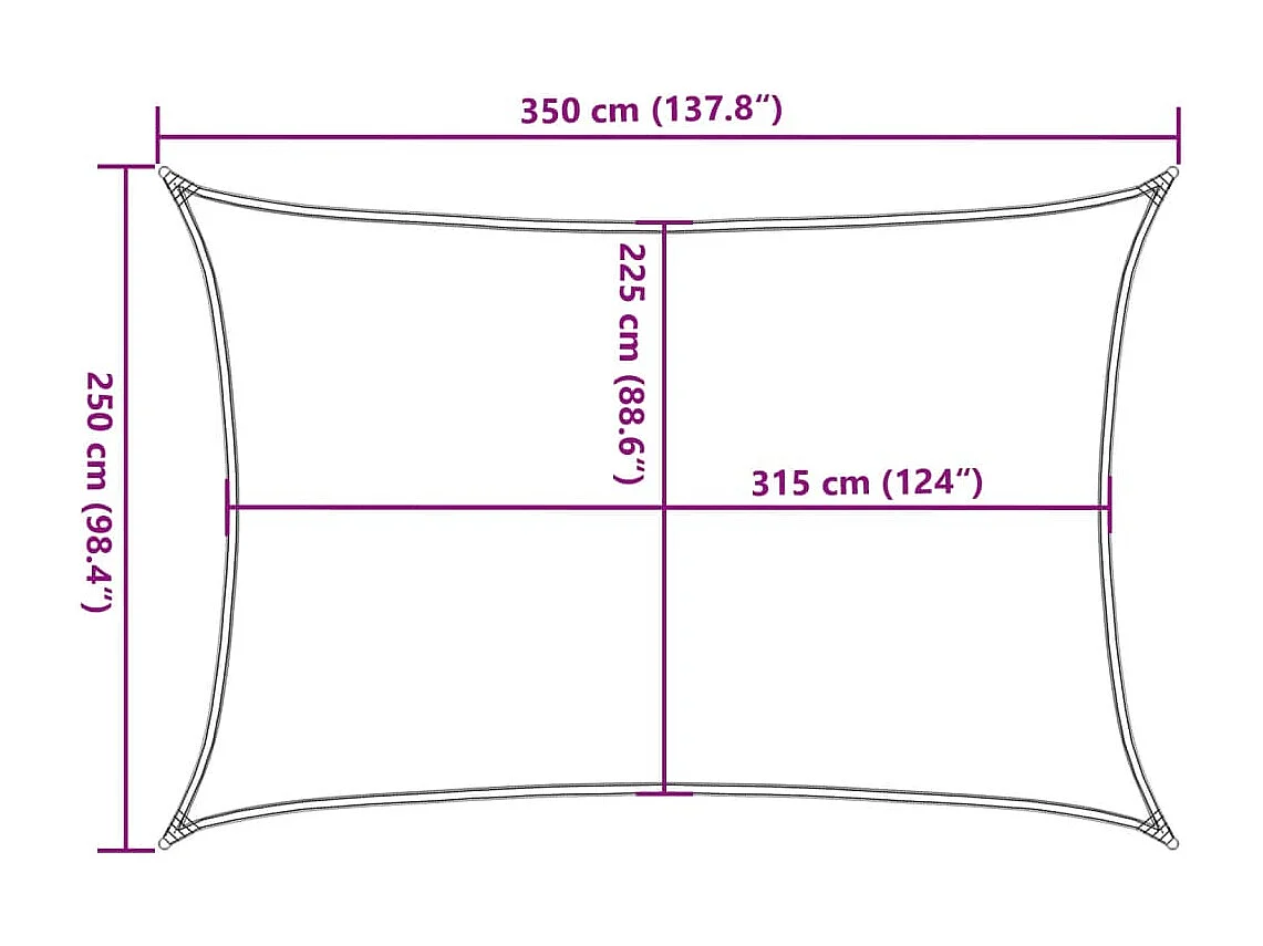 Voile d'ombrage 160 g/m² Terre cuite 2,5x3,5 m PEHD