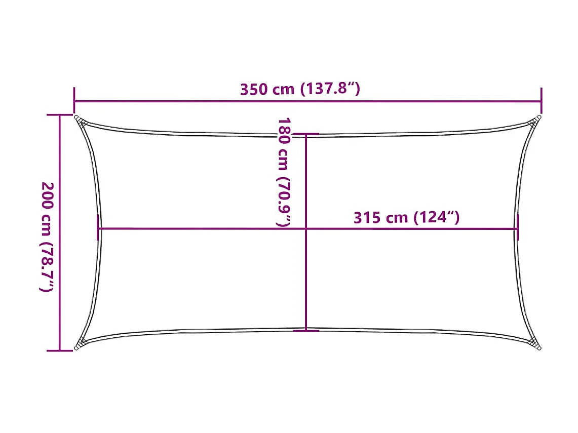 Vela ombreggiante 160 g/m² Marrone 2x3,5 m HDPE