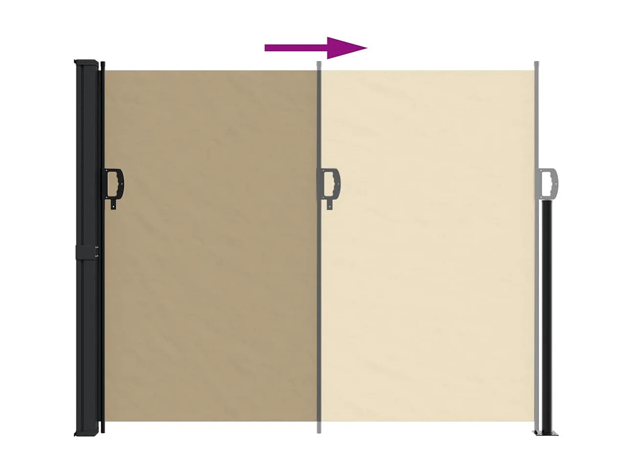 Toldo lateral retrátil bege 170x300 cm