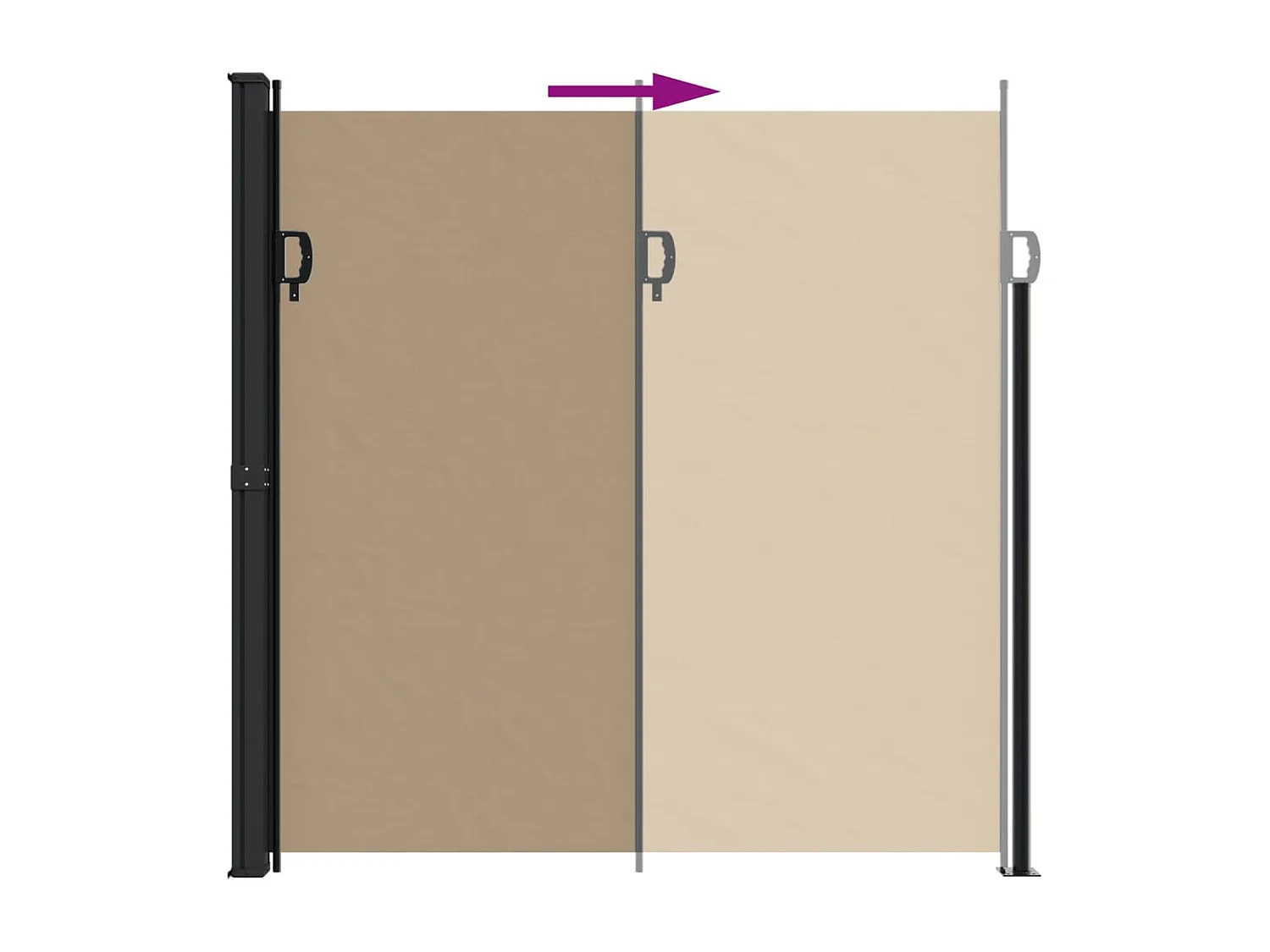 Auvent latéral rétractable taupe 200x300 cm