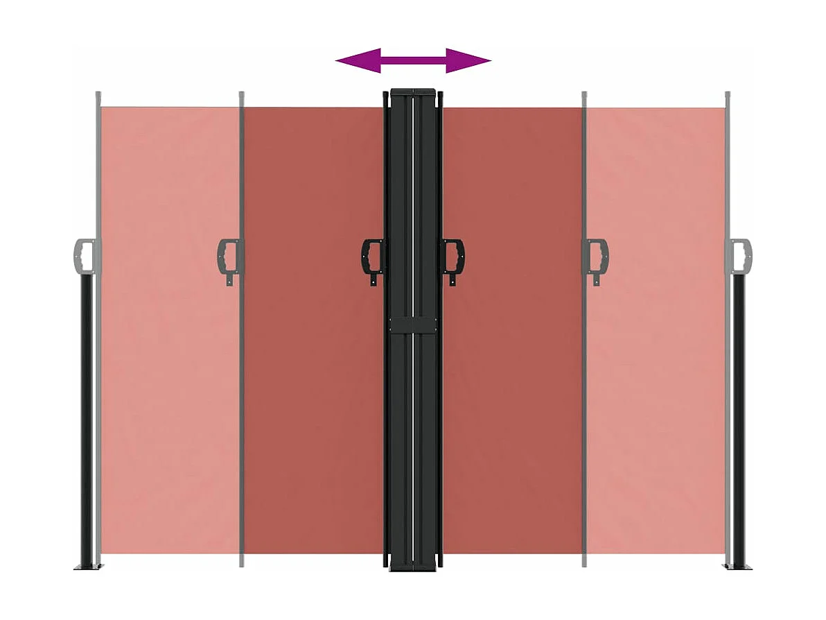 Toldo lateral retrátil em terracota 180x600 cm