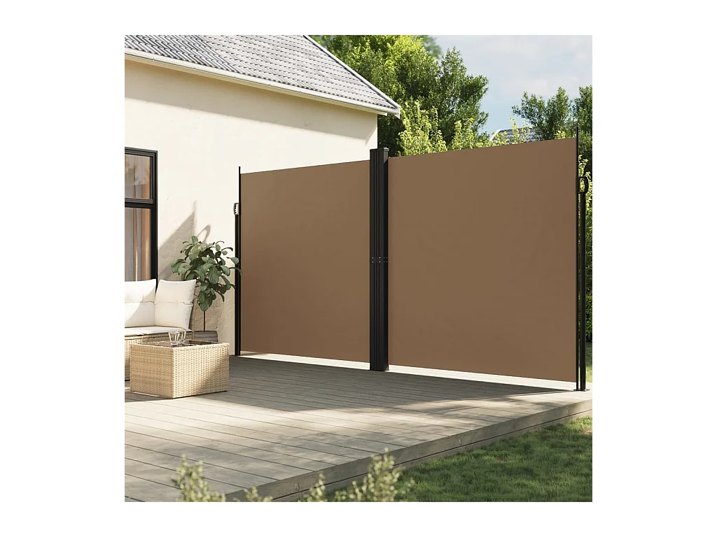 Uitschuifbare zijluifel taupe 200x1200 cm