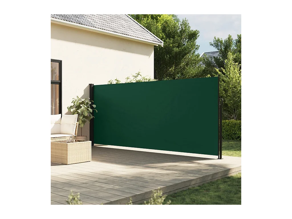 Tenda laterale retrattile verde scuro 160x600 cm