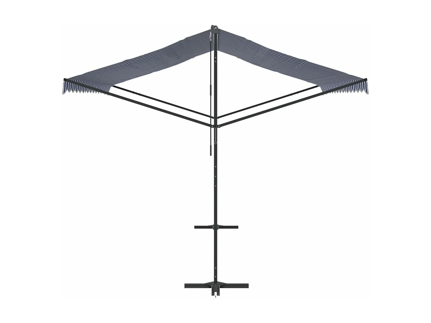 Blau-weiße selbsttragende Markise 400x300 cm aus Stoff und Stahl