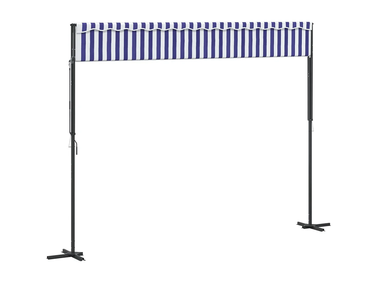 Blau-weiße selbsttragende Markise 400x300 cm aus Stoff und Stahl