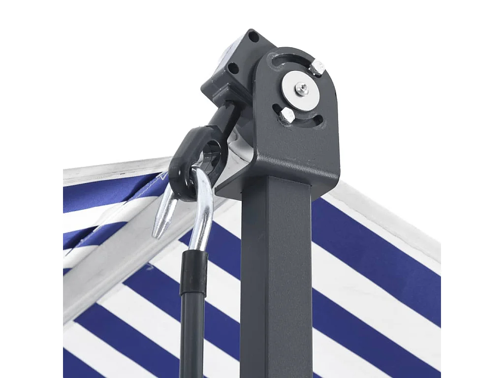 Blau-weiße selbsttragende Markise 400x300 cm aus Stoff und Stahl