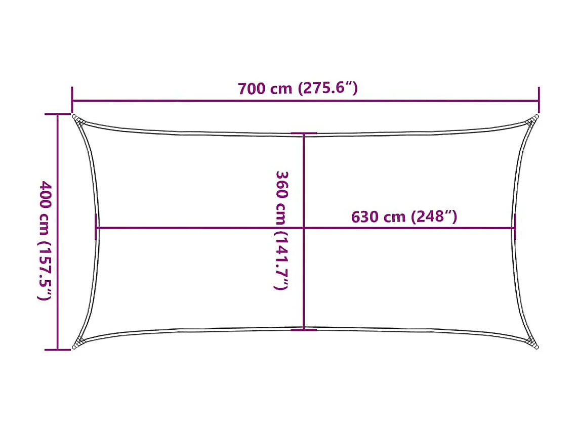 Voile d'ombrage 160 g/m² Marron 4x7 m PEHD