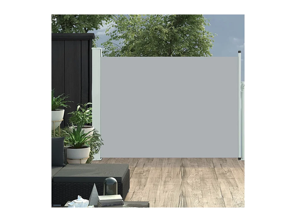 Tenda da sole laterale retrattile 120x500 cm Grigia