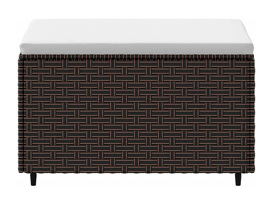 Repose-pied de jardin avec coussin marron résine tressée