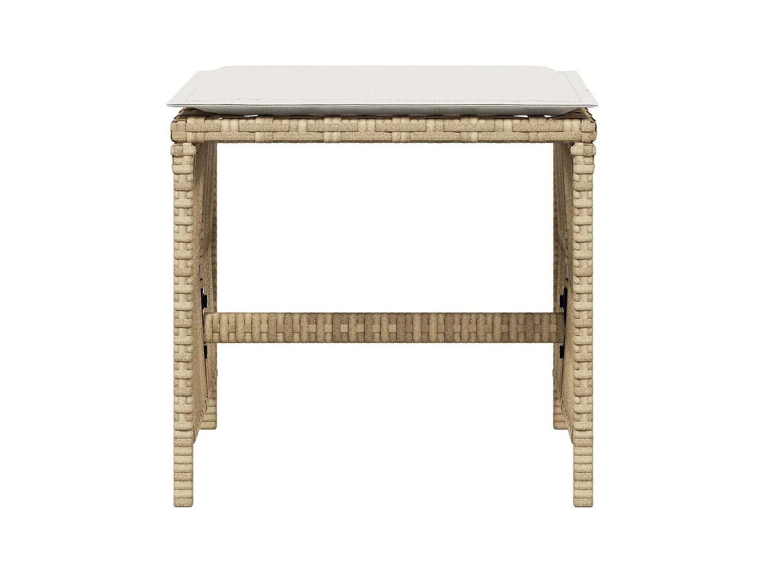 Tabourets de jardin et coussins lot de 4 beige 41x41x36cm rotin