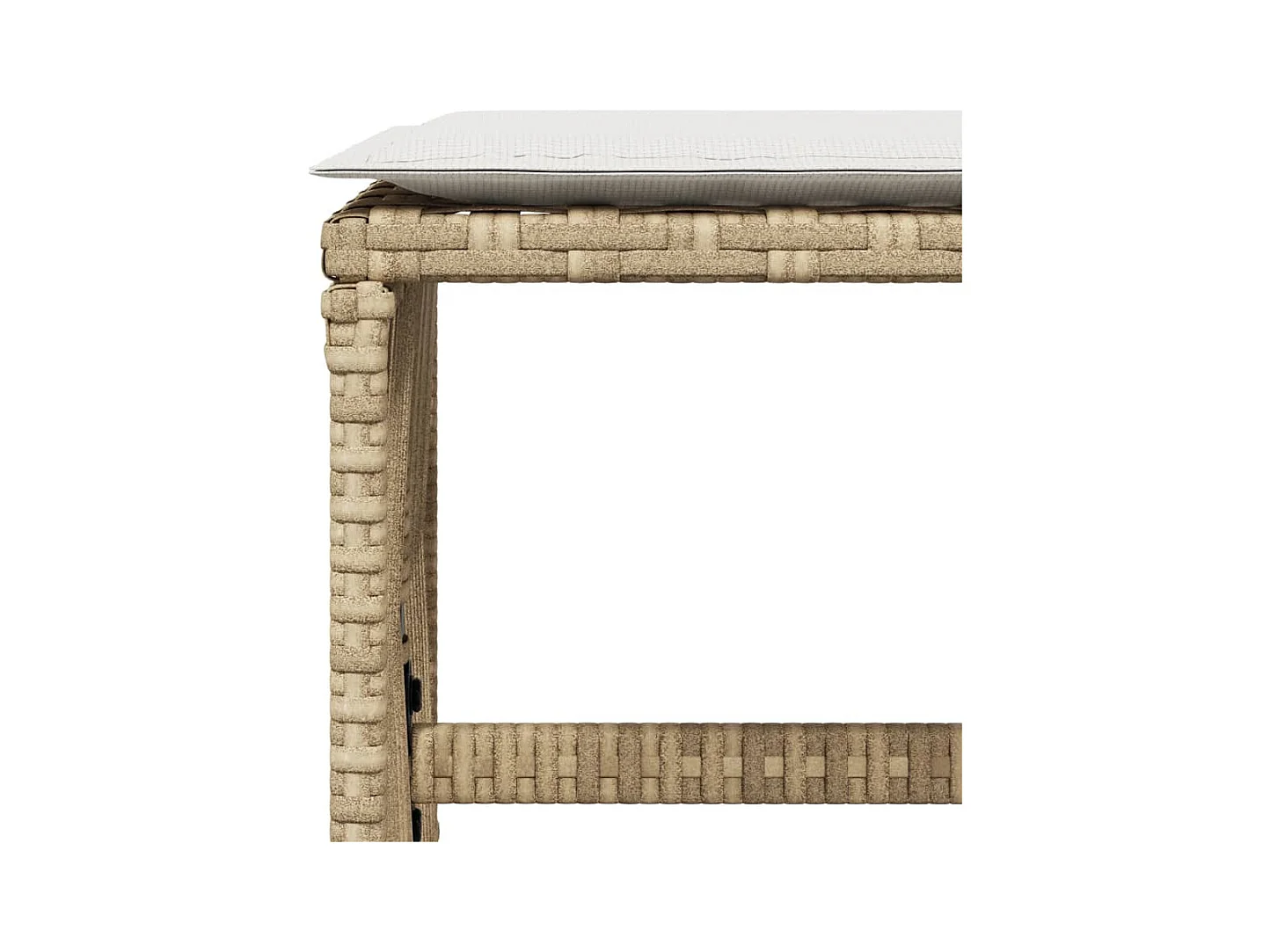 Tabourets de jardin et coussins lot de 4 beige 41x41x36cm rotin