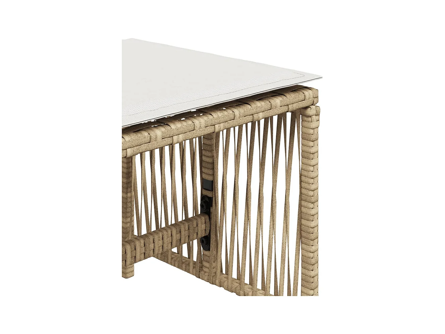 Tabourets de jardin et coussins lot de 4 beige 41x41x36cm rotin