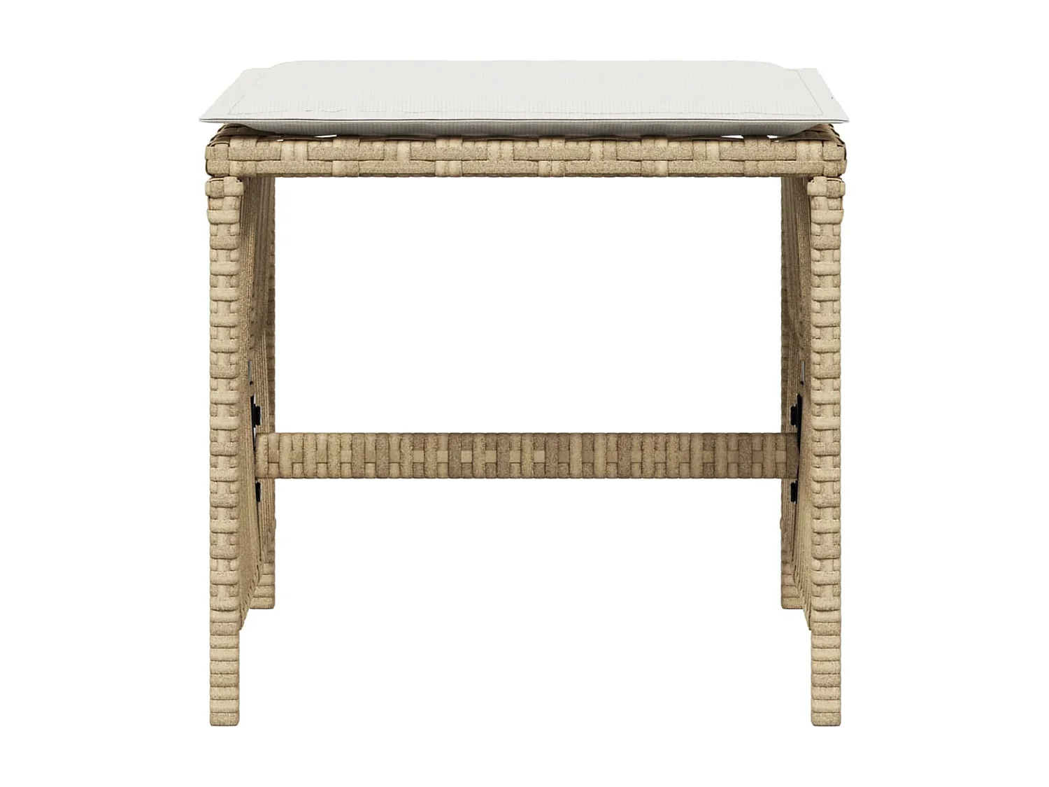 Tabourets de jardin et coussins lot de 4 beige 41x41x36cm rotin