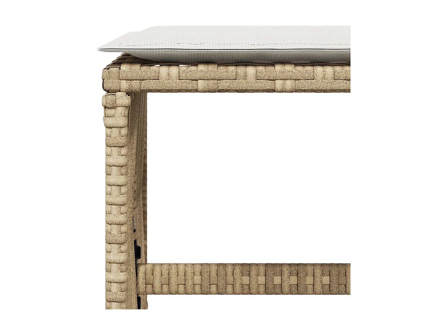 Tabourets de jardin et coussins lot de 4 beige 41x41x36cm rotin