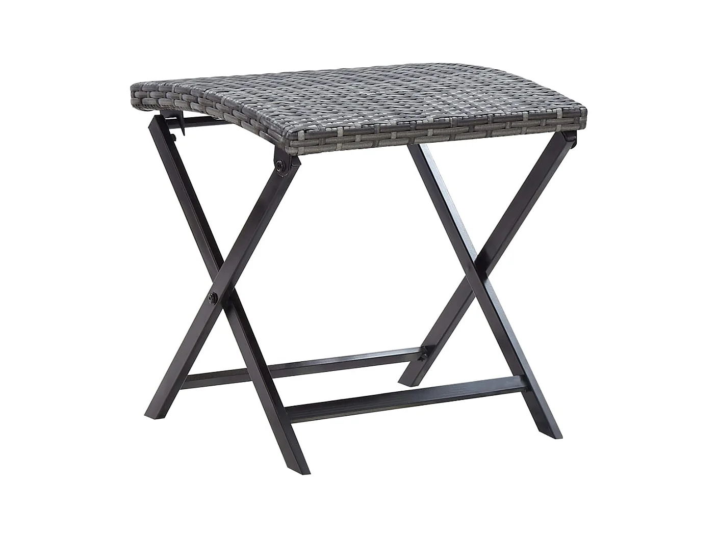 Tabouret pliable résine tressée gris