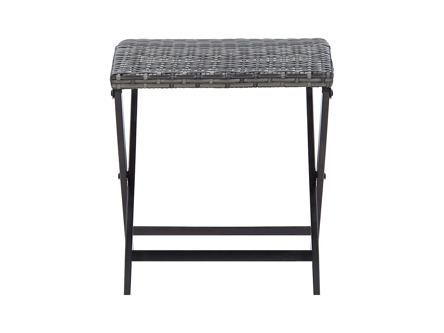 Tabouret pliable résine tressée gris