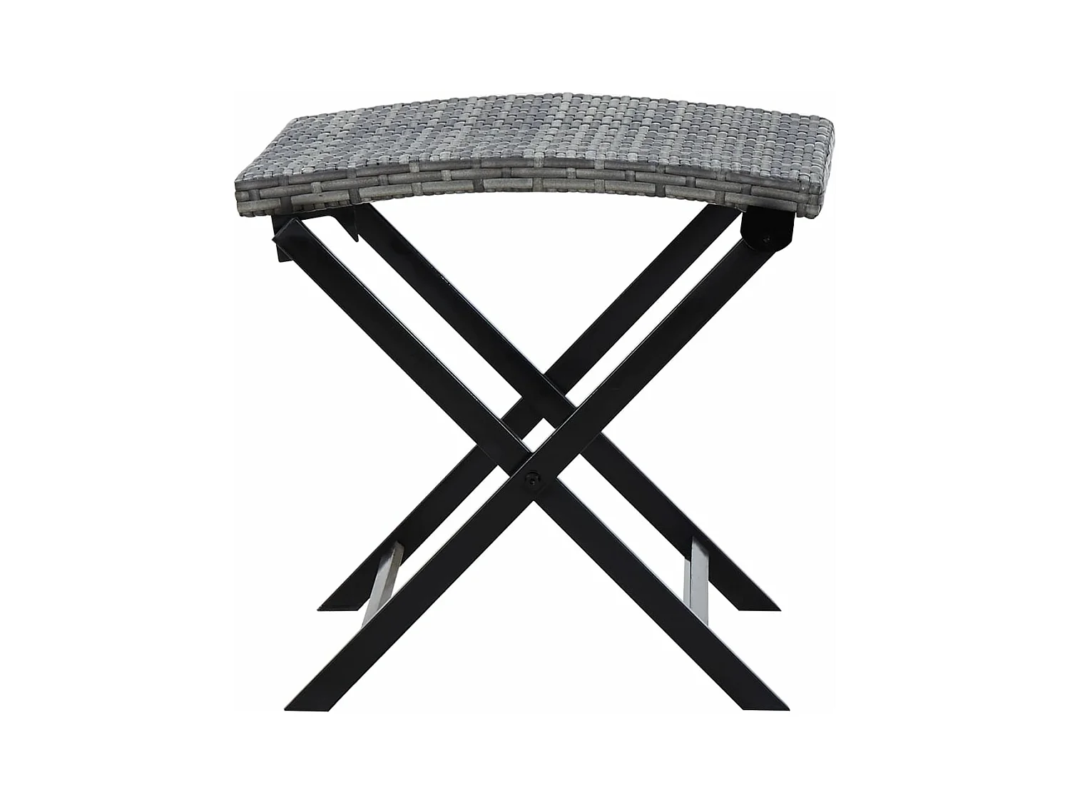Tabouret pliable résine tressée gris