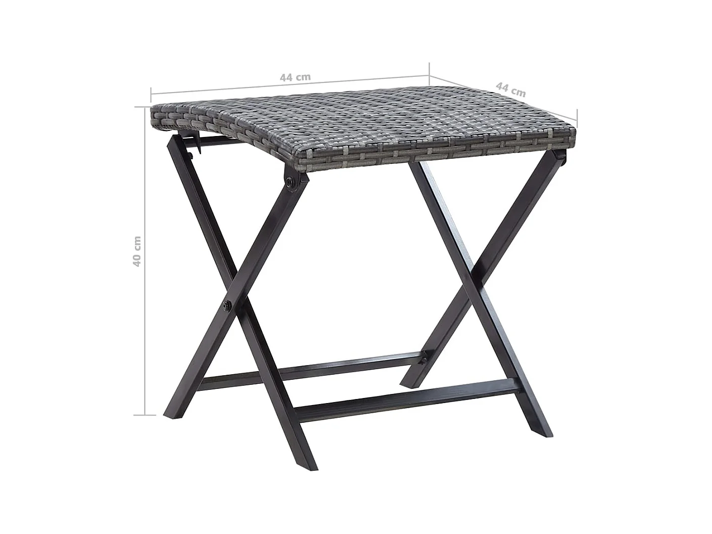 Tabouret pliable résine tressée gris
