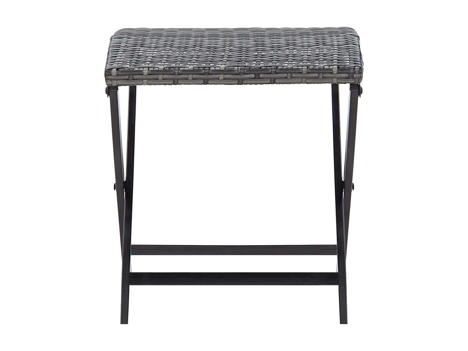 Tabouret pliable résine tressée gris