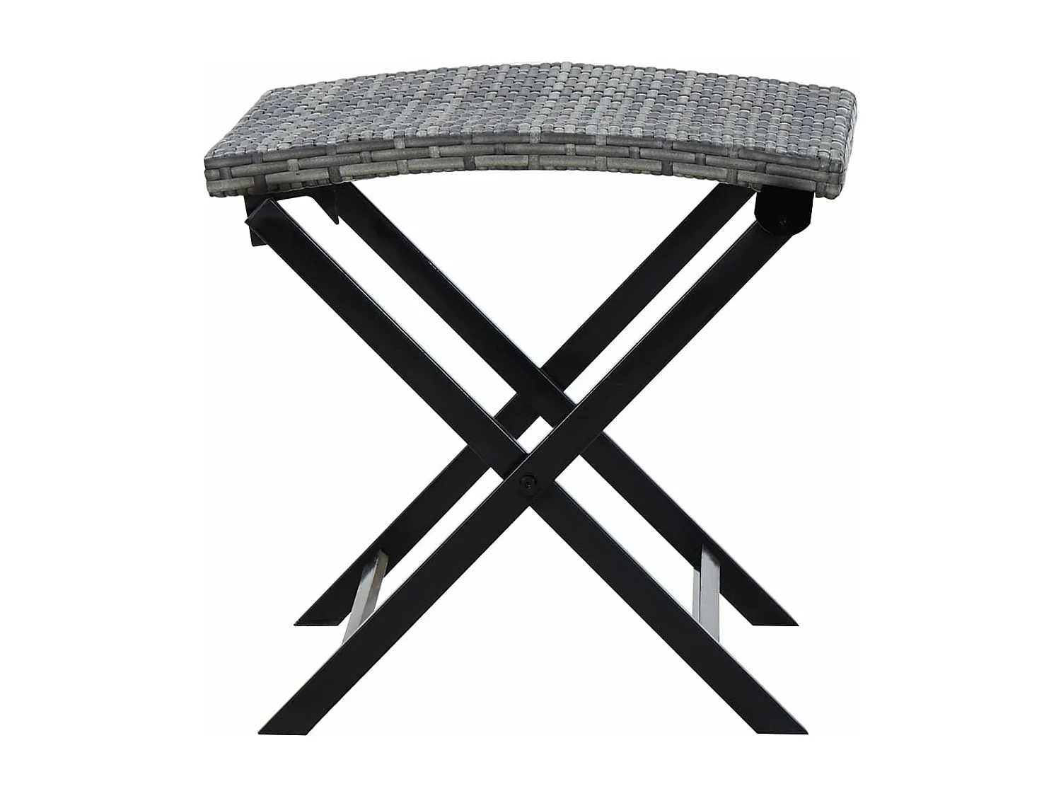 Tabouret pliable résine tressée gris