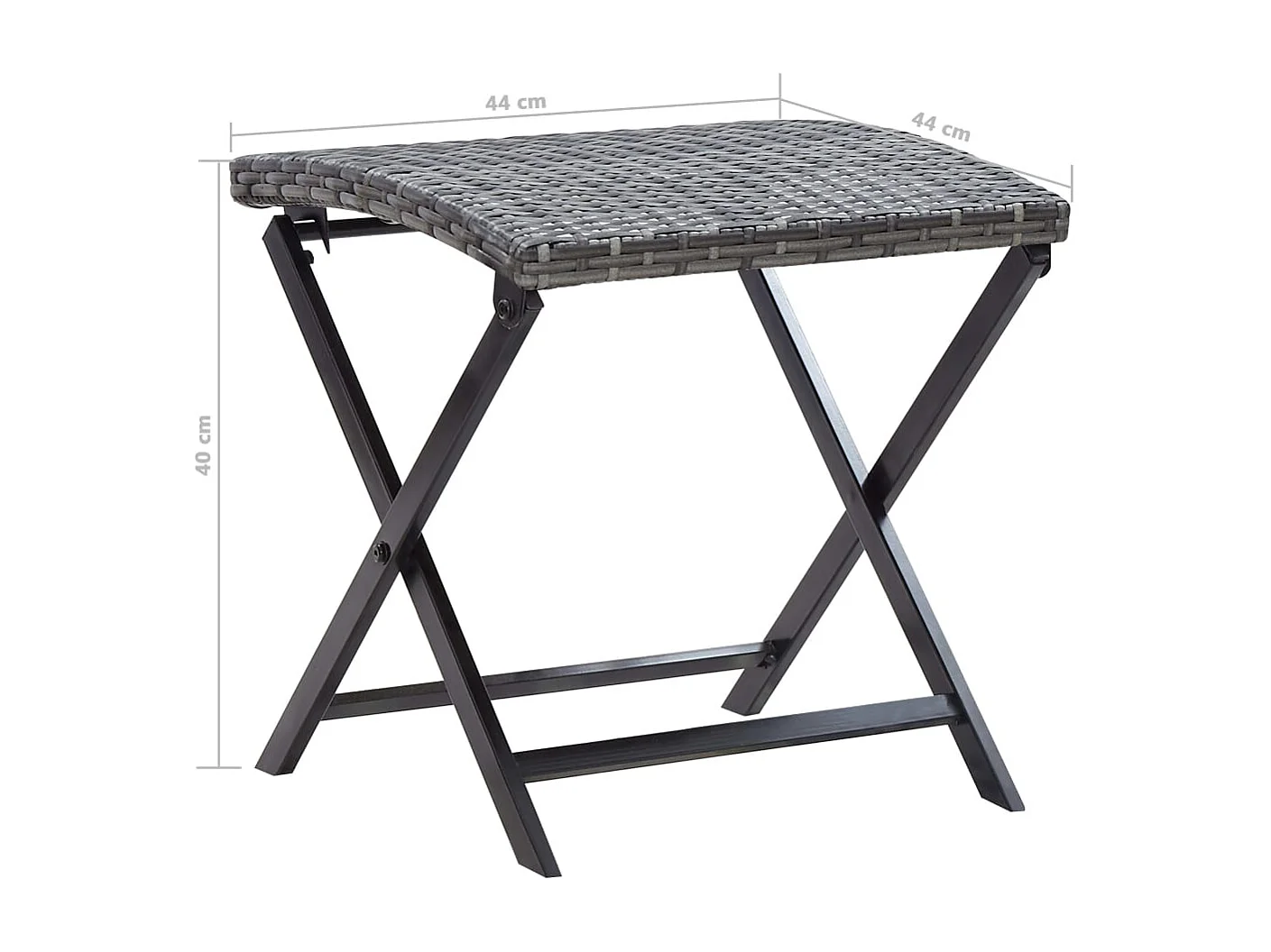 Tabouret pliable résine tressée gris