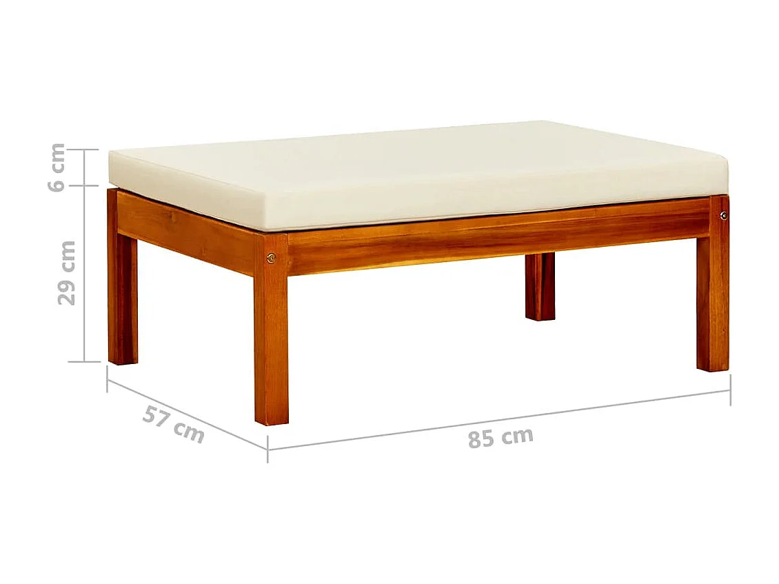 Repose-pieds de jardin lot de 2 Bois d'acacia massif