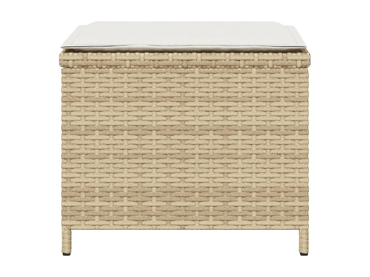 Tabourets de jardin avec coussins lot de 4 beige résine tressée