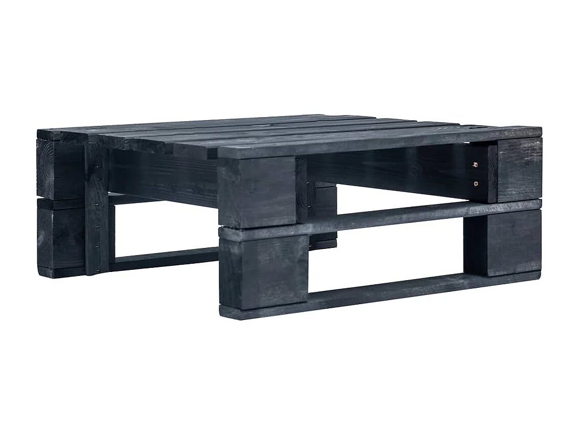 Voetsteun voor een tuinpallet van zwart hout